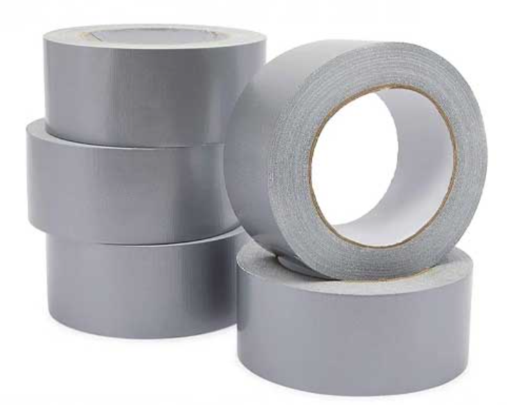 Duct tape rolls with reinforced backing used for sealing HVAC ducts and general repair applications on multiple surfaces