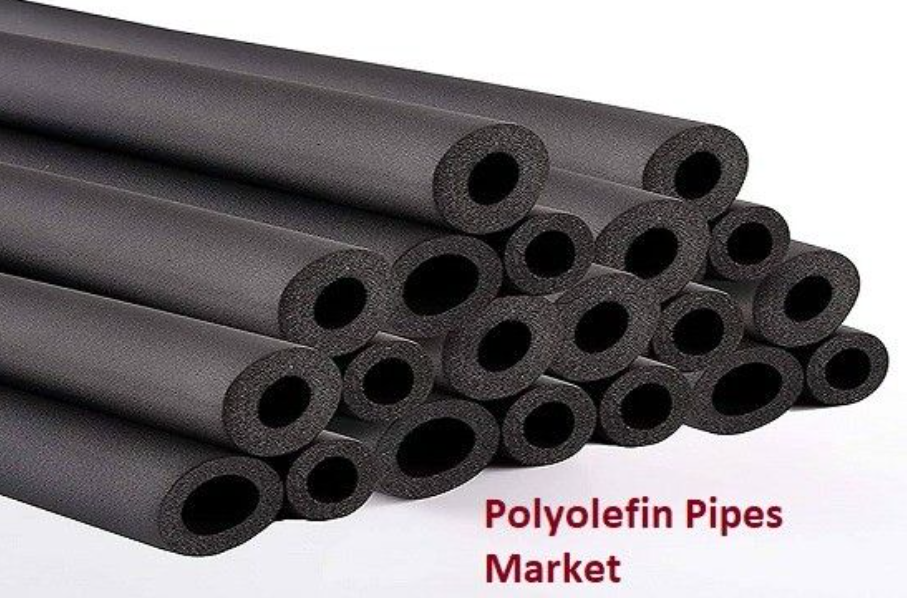 Black polyolefin foam pipe insulation tubes used for HVAC and plumbing systems to improve thermal efficiency